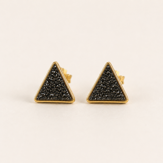 Triangle Druzy Stud Earrings