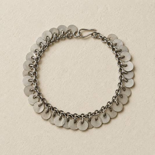 Handmade Chain Bracelet With Disc Dangles