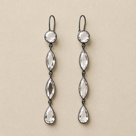 Long Beveled Mirror Drop Earrings