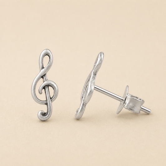 Treble Clef Knot Stud Earrings