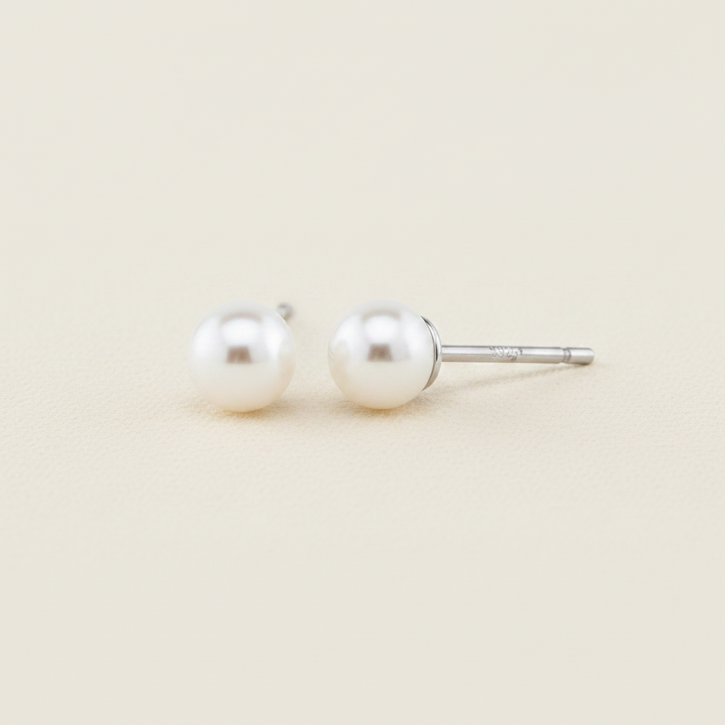 Large Pearl Stud Earrings