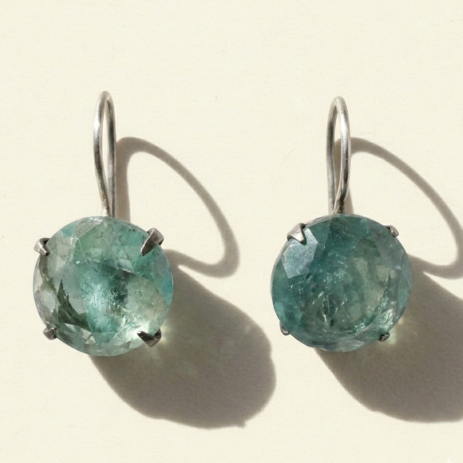 Classic Faceted Stone Drop Earrings