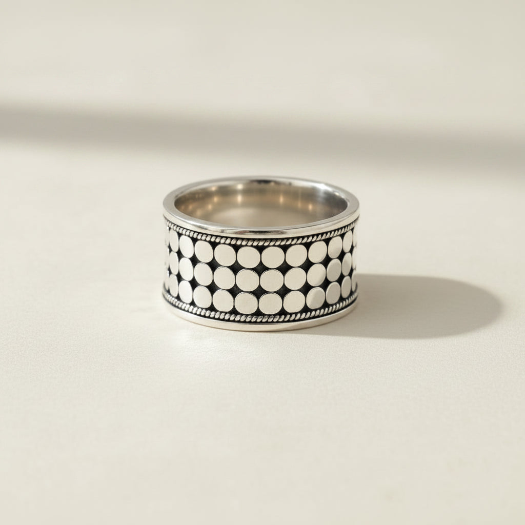 Beaded Triple Band Ring