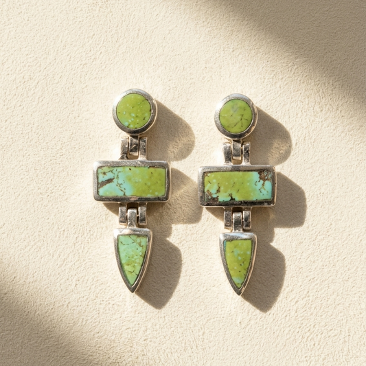 Green Turquoise San Pedro Earrings