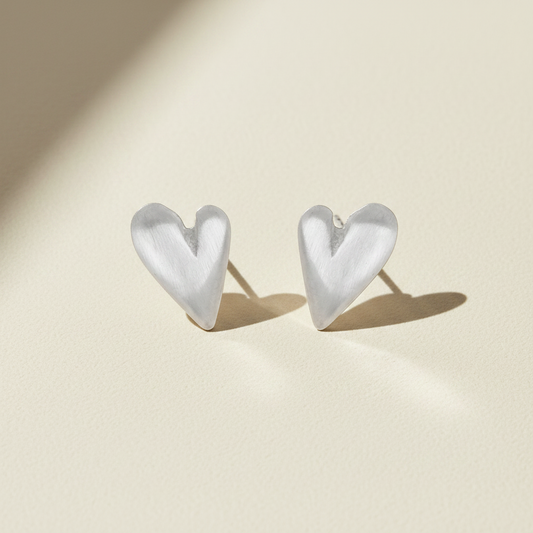 Puffy Heart Stud Earrings