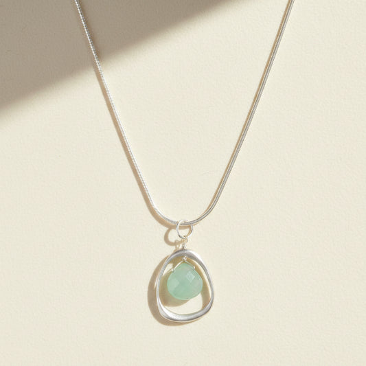 Open Circle Chalcedony Necklace