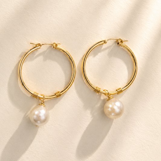 Freshwater Pearl Hoop Earring