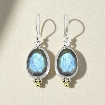 Faceted Labradorite Gemstone Earrings
