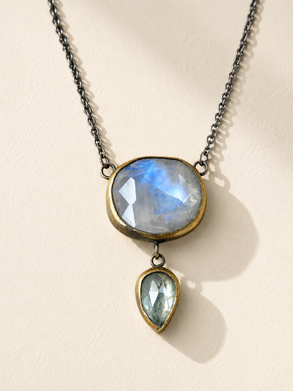 Crescent Rim Drop Necklace