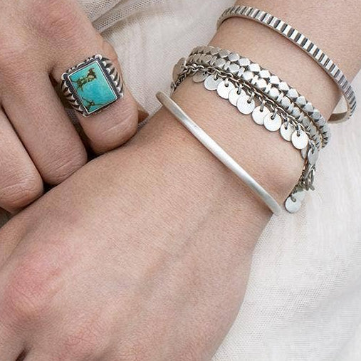 Hand Carved Striped Cuff Bracelet