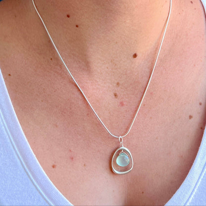 Open Circle Chalcedony Necklace