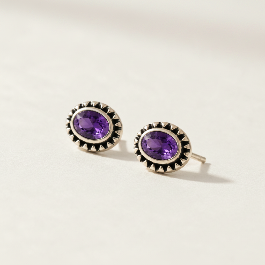 Beaded Gemstone Studs Earrings