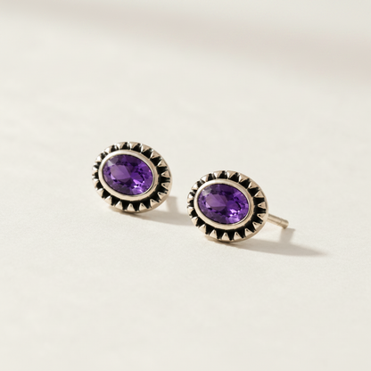Beaded Gemstone Studs Earrings