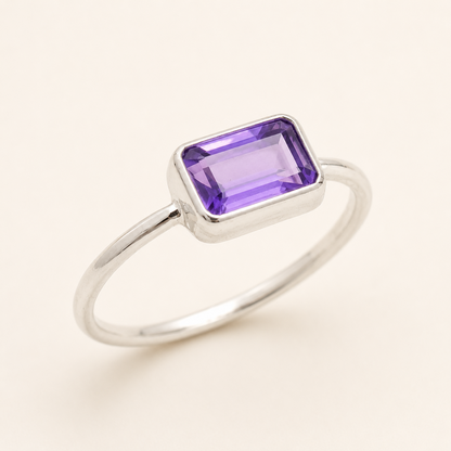 Rectangle Gemstone Ring