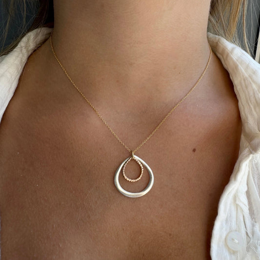 Two-Tone Double Drops Necklace