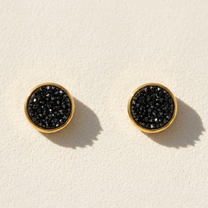 Small Round Druzy Stud Earrings