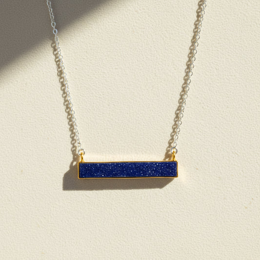 Two-Tone Druzy Bar Necklace
