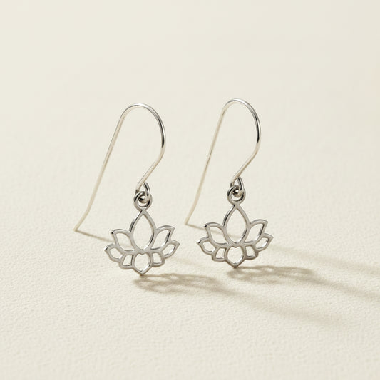 Lotus Flower Dangle Earrings