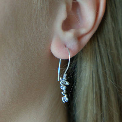 Scripted Love Dangle Earrings