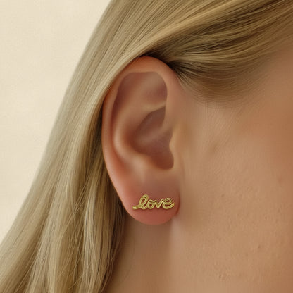 Scripted Love Stud Earrings