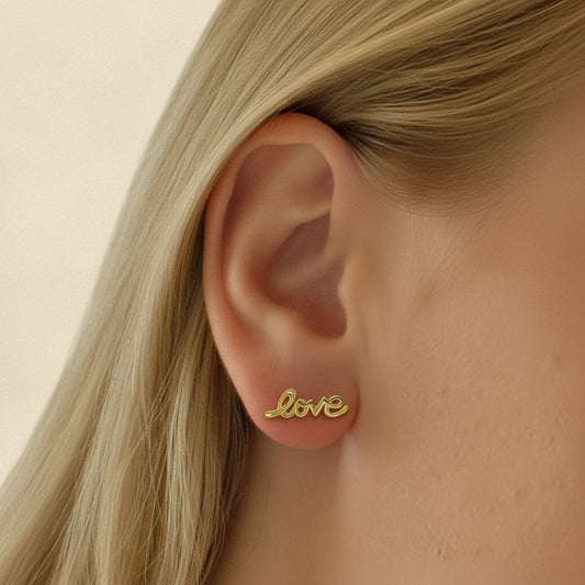 Scripted Love Stud Earrings