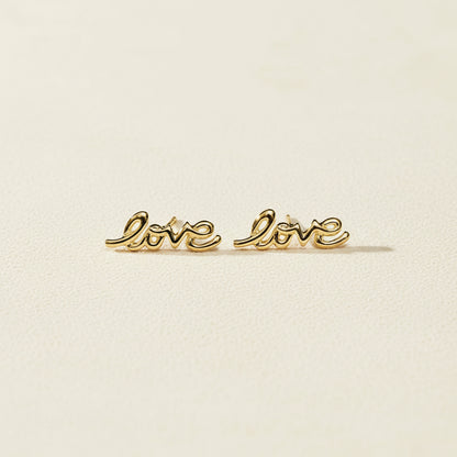 Scripted Love Stud Earrings