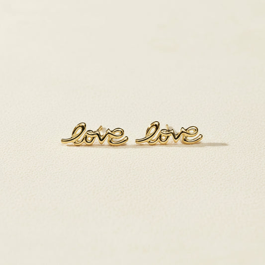 Scripted Love Stud Earrings