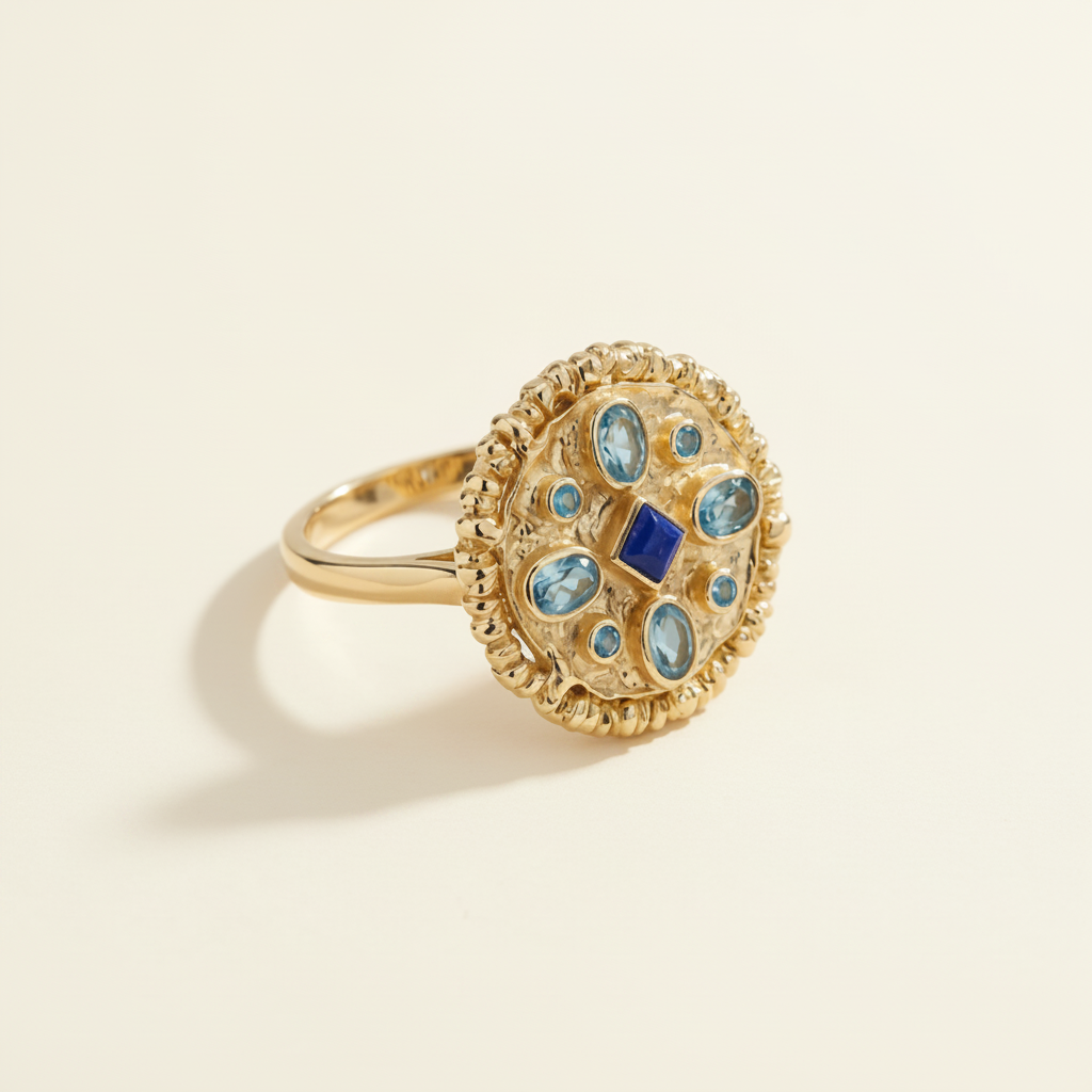 Multi-Stone Medallion Ring