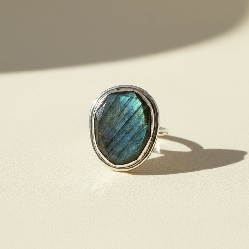 Large Labradorite Sterling Silver Ring