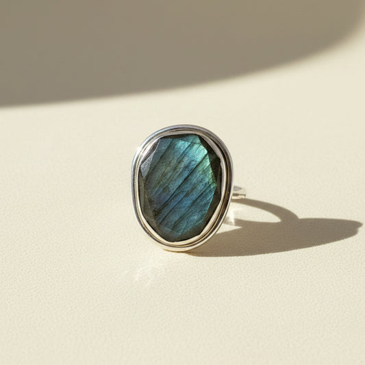 Large Labradorite Sterling Silver Ring