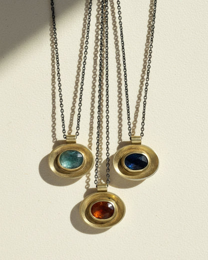 Oval Well Necklace in Mixed Metals