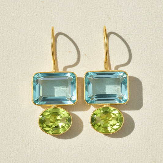 Aqua & Lime Valencia Earrings