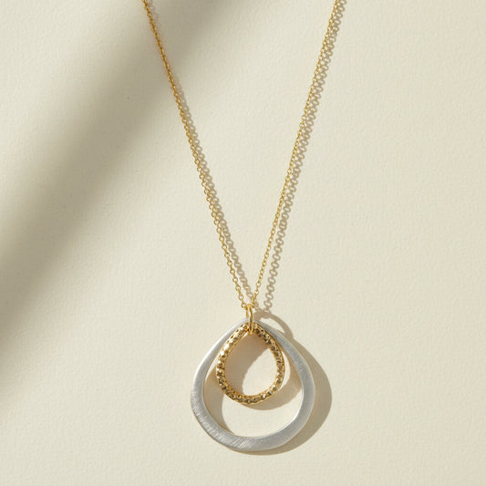 Two-Tone Double Drops Necklace