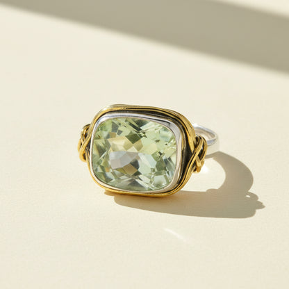 Two-Tone Green Amethyst Ring