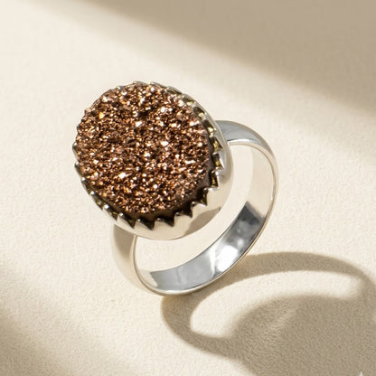 Large Oval Druzy Ring
