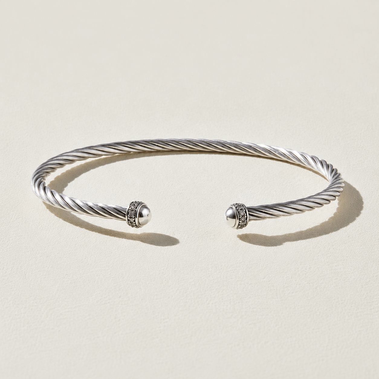 CZ Twisted Cuff Bracelet