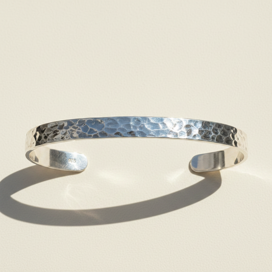 Hammered Domed Cuff Bracelet