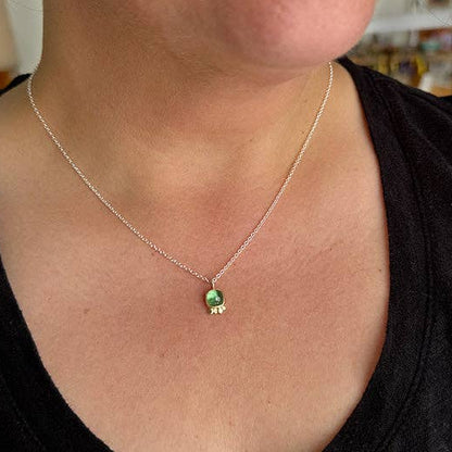 Sea Glass Green Tourmaline Aura Necklace