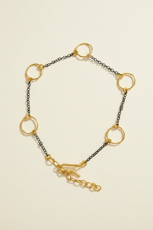 Two-Tone Dainty Circles Bracelet