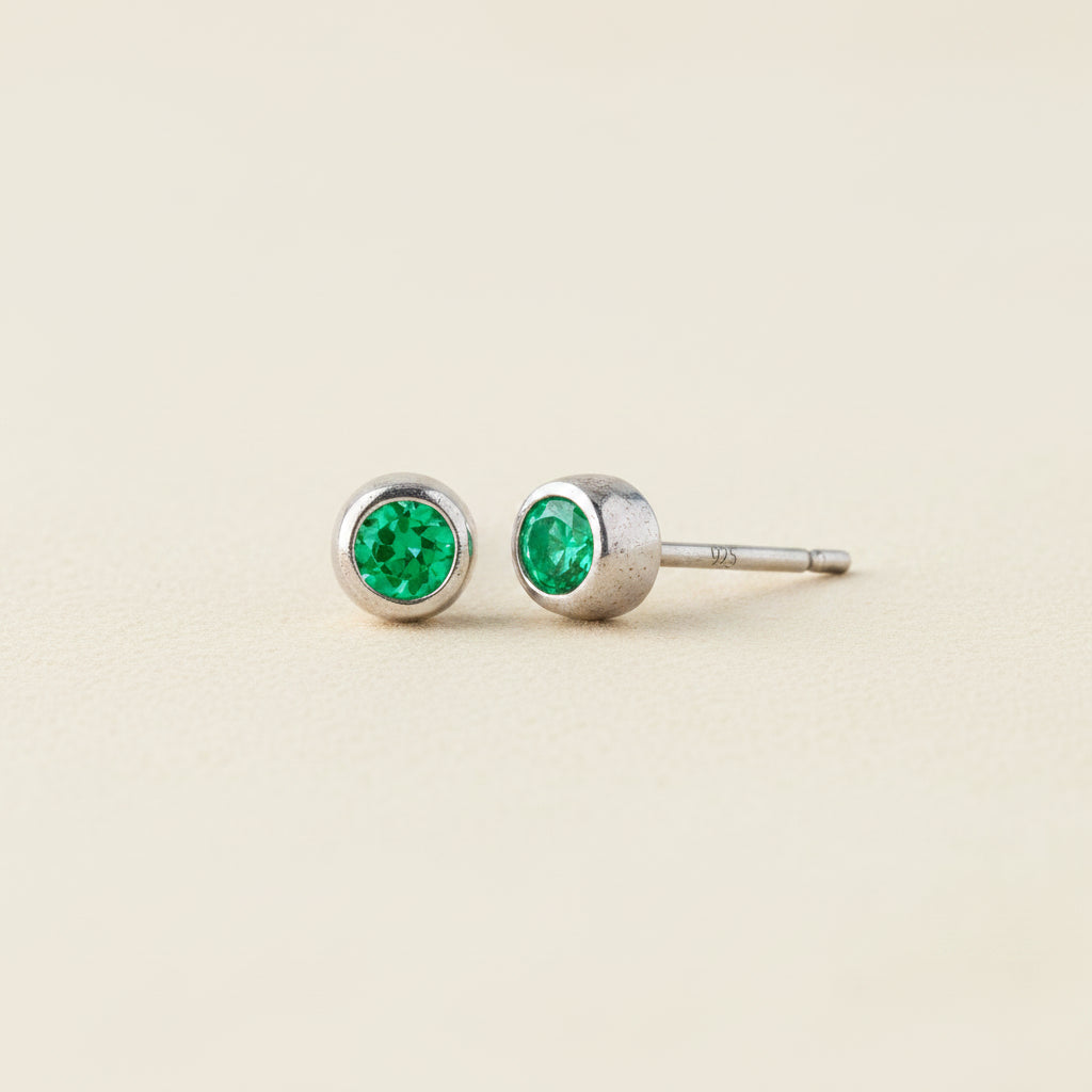 Tiny Birthstone Stud Earrings
