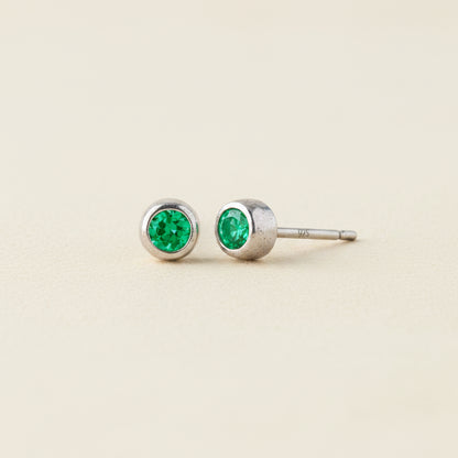 Tiny Birthstone Stud Earrings