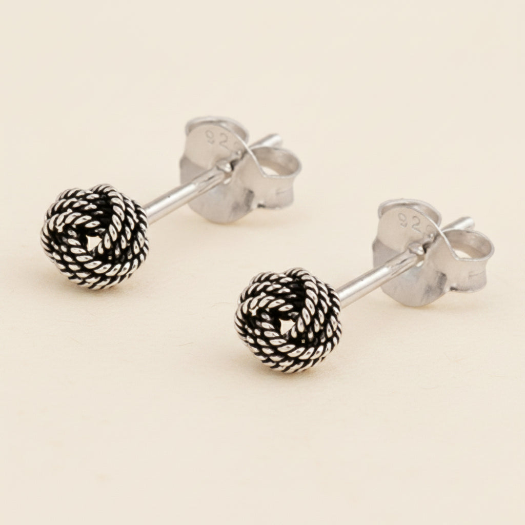 Small Triple Rope Knot Stud Earrings