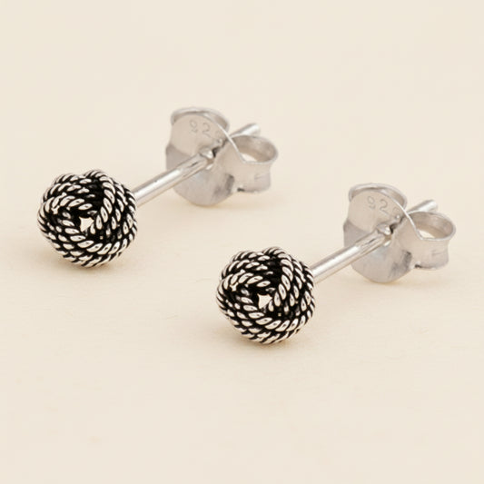 Small Triple Rope Knot Stud Earrings