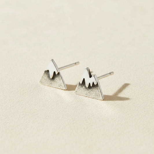 Snow Capped Mountain Stud Earrings