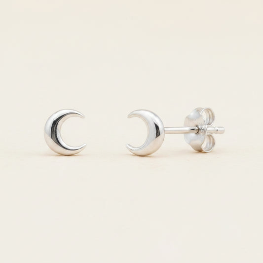 Crescent Moon Stud Earrings