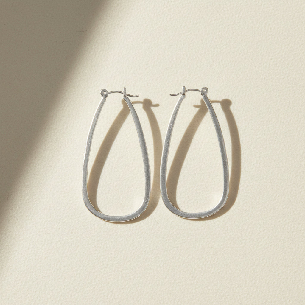 Large Teardrop Hoop Earrings