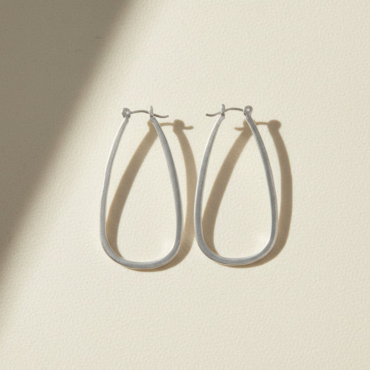 Large Teardrop Hoop Earrings