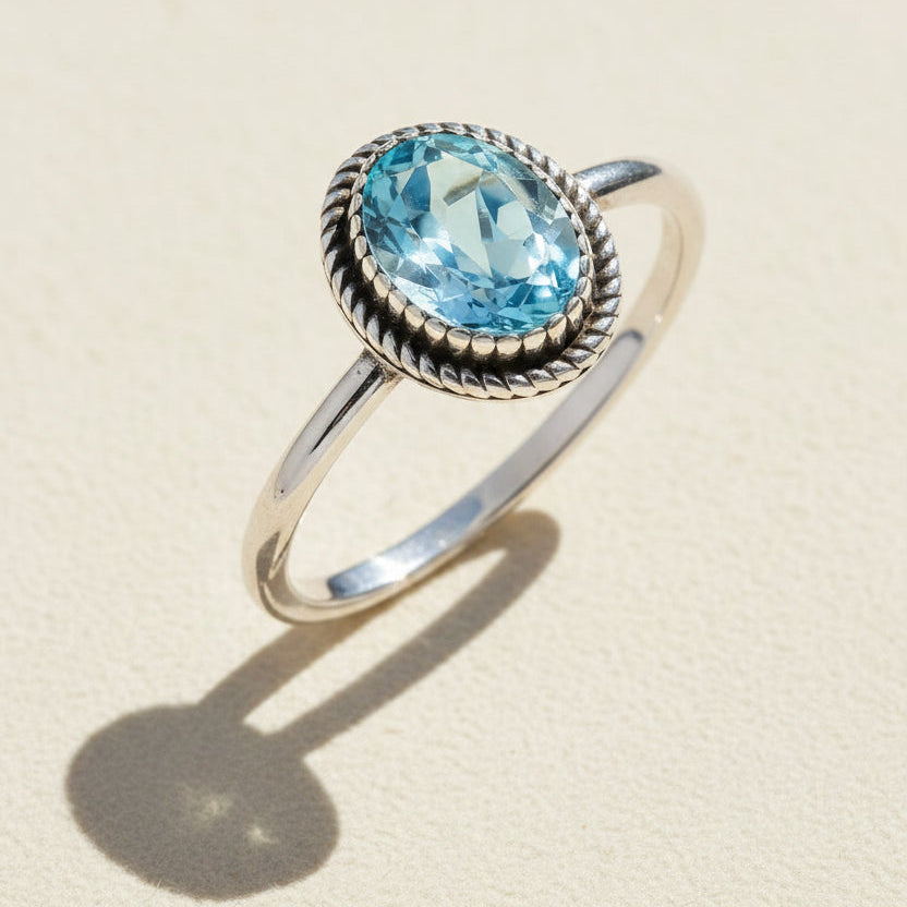 Sky Blue Topaz Gemstone Ring