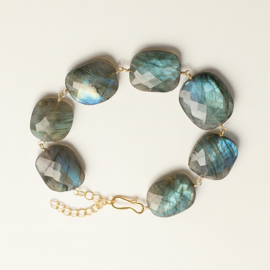 Semi-Precious Large Stone Bracelet