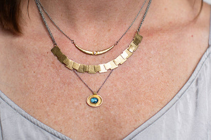 Oval Well Necklace in Mixed Metals